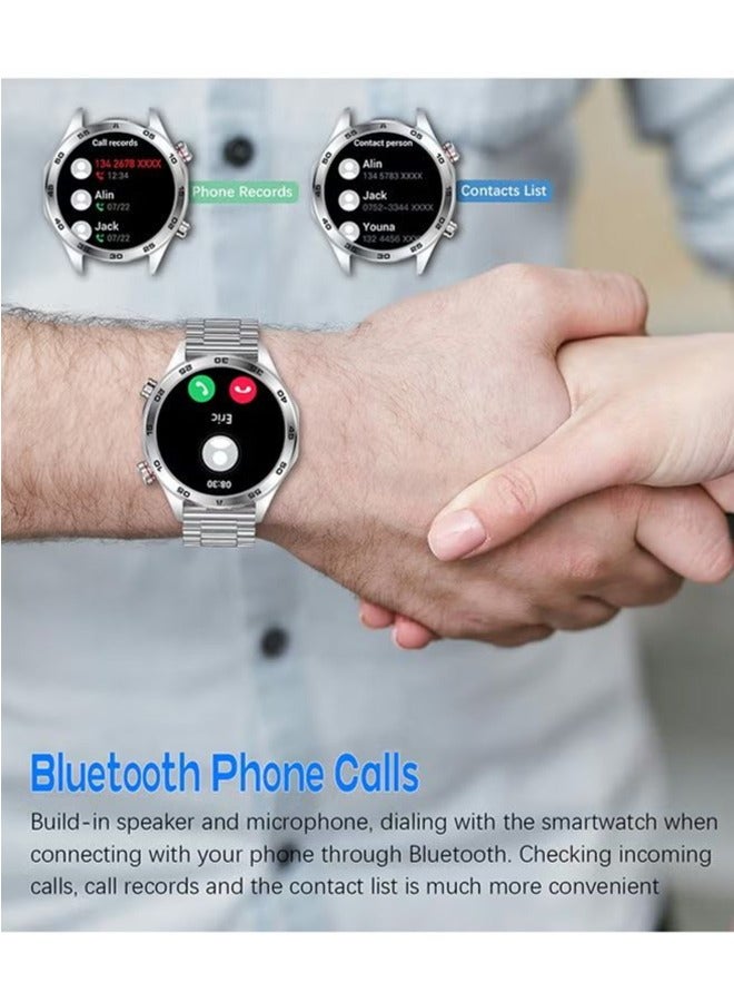 RollsTimi  Men's smart watch 1.52"HD sports fitness tracker with LED flashlight, IP67 waterproof smart watch with heart rate sleep monitor, silver  - Image 2