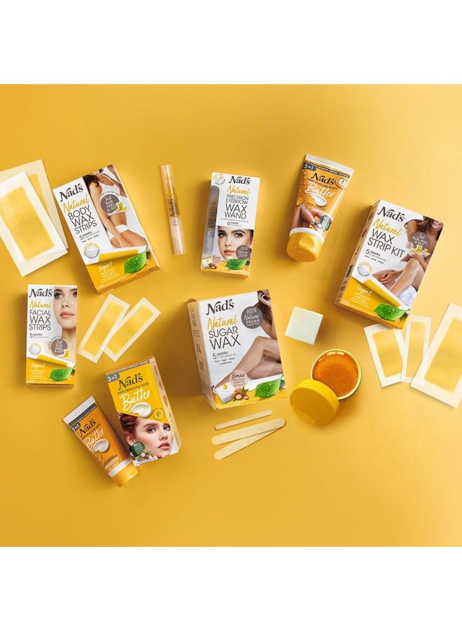 Nad's شرائح شمع الوجه - لجميع أنواع البشرة - مجموعة إزالة الشعر بالشمع مع 30 شريحة شمع للوجه وزيت ما بعد الشمع، 1 قطعة - Image 2