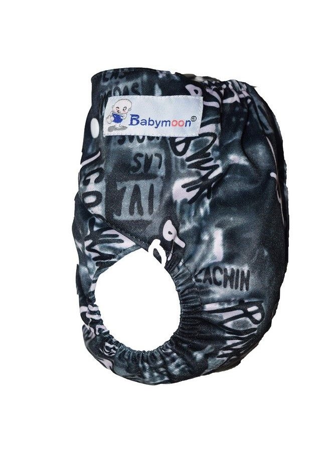 BabyMoon (Set Of 2 Cloth Diaper With Wetfree Microfiber Insert) Designer Premium Reusable Adjustable Size Waterproof Washable Pocket Cloth Diaper Nappie (Black Rockstar)  - Image 5