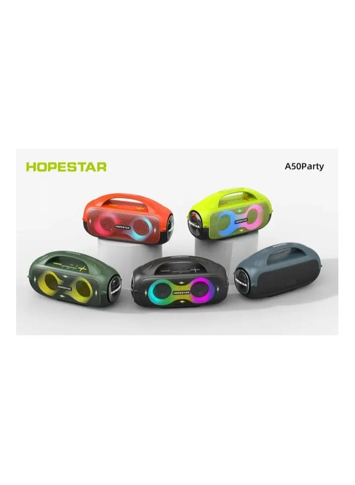 HOPESTAR-A50 High Power Party Bluetooth Speaker, 80W Car Subwoofer, RGB Atmosphere Color, Outdoor Portable FM Speaker - Image 3