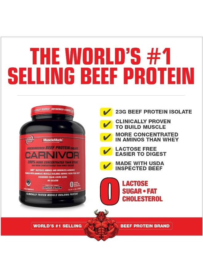 MUSCLEMEDS Carnivor Beef Protein Isolate Powder, Cookies & Cream, 56 Servings, 1820 Gram, 64.1986 Ounce, 4 Pound  - Image 3