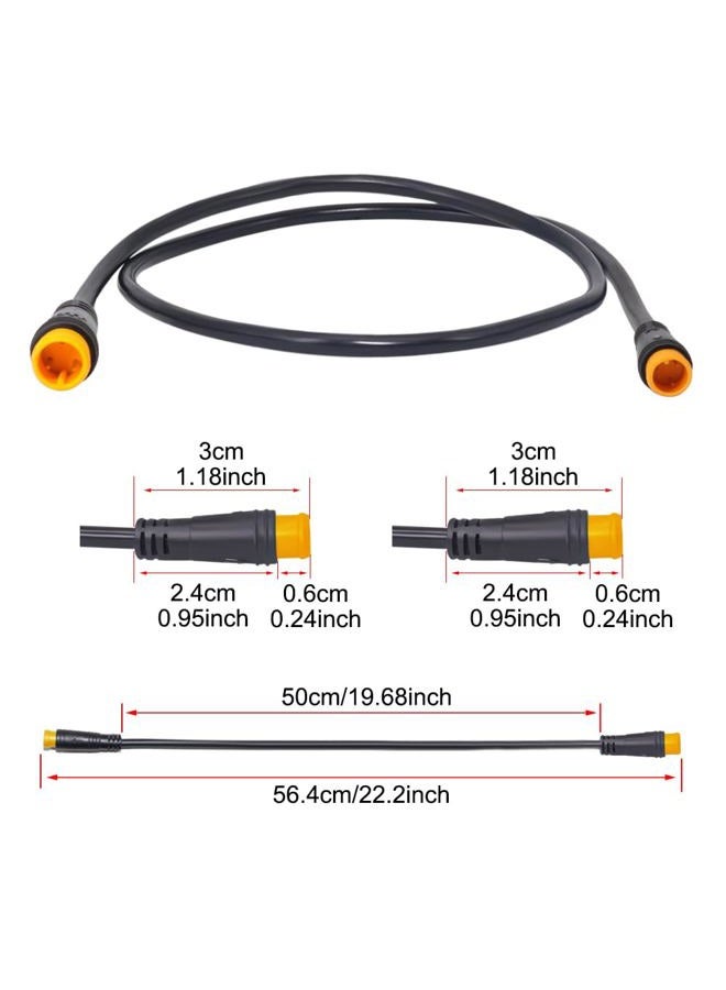 Onature Male to Male Ebike Extension Cable for Electric Bike Display and Gear Shif Sensor, Julet 2Pin / 3Pin / 5Pin Waterproof Connector to Expand Ebike Light and Twist Throttle (3 Pin Male to Male Yellow) - Image 2