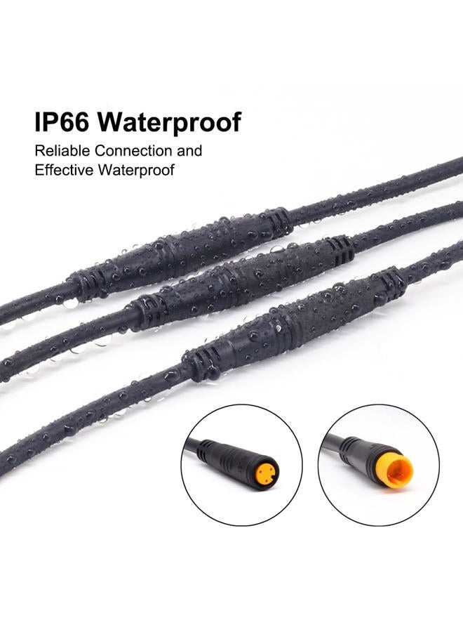Onature Male to Male Ebike Extension Cable for Electric Bike Display and Gear Shif Sensor, Julet 2Pin / 3Pin / 5Pin Waterproof Connector to Expand Ebike Light and Twist Throttle (3 Pin Male to Male Yellow) - Image 5