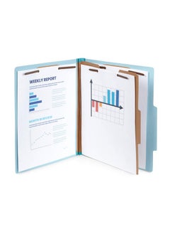 Blue Summit Supplies 30 Blue Classification Folders 1 Divider 2 Inch Tyvek Expansions Durable 2 Prongs For Standard Medical Files Law Client Files Office Reports Letter Size Blue 30 Pack  - Image 5