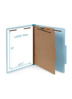 Blue Summit Supplies 30 Blue Classification Folders 1 Divider 2 Inch Tyvek Expansions Durable 2 Prongs For Standard Medical Files Law Client Files Office Reports Letter Size Blue 30 Pack  - Image 2