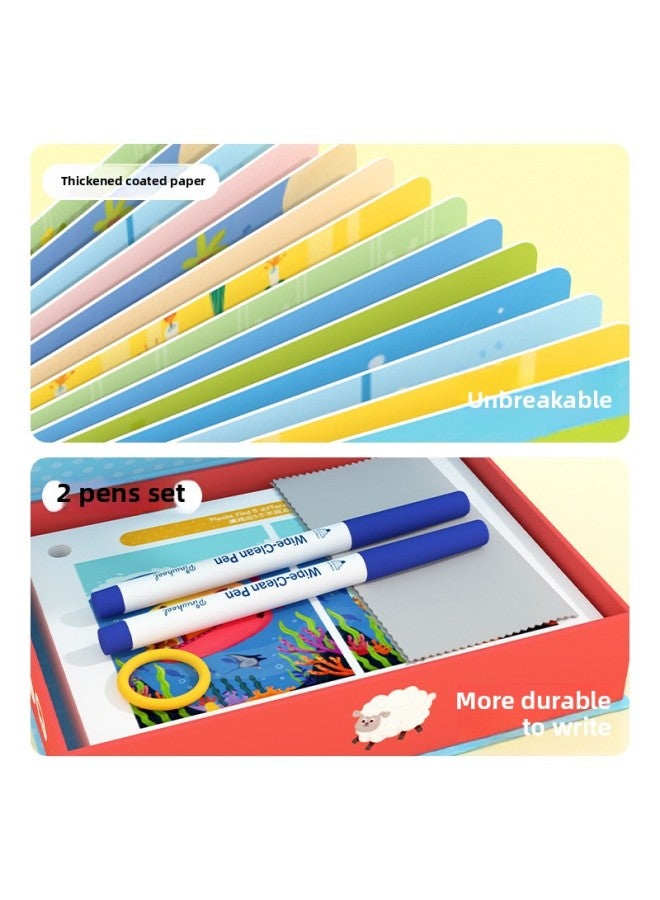 Pinwheel Concentration Training Card Erasable Find Different Attention Training Logical Thinking Educational Toys 3 +-Color:Visual Discovery [find The Same Concentration Training]]  - Image 5