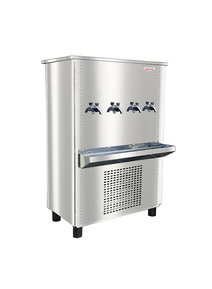 GENERALTEC جهاز تبريد المياه القائم على الأرض من جنرالتيك من الفولاذ المقاوم للصدأ، 4 صنابير، سعة 90 جالون