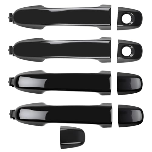 Gledewen 4 PCS Exterior Door Handle Front Rear Driver Passenger Side Compatible with 2012 2013 2014 2015 2016 2017 Toyota Camry Replaces 6921106090 6925006020C0 Smooth Black - Image 1