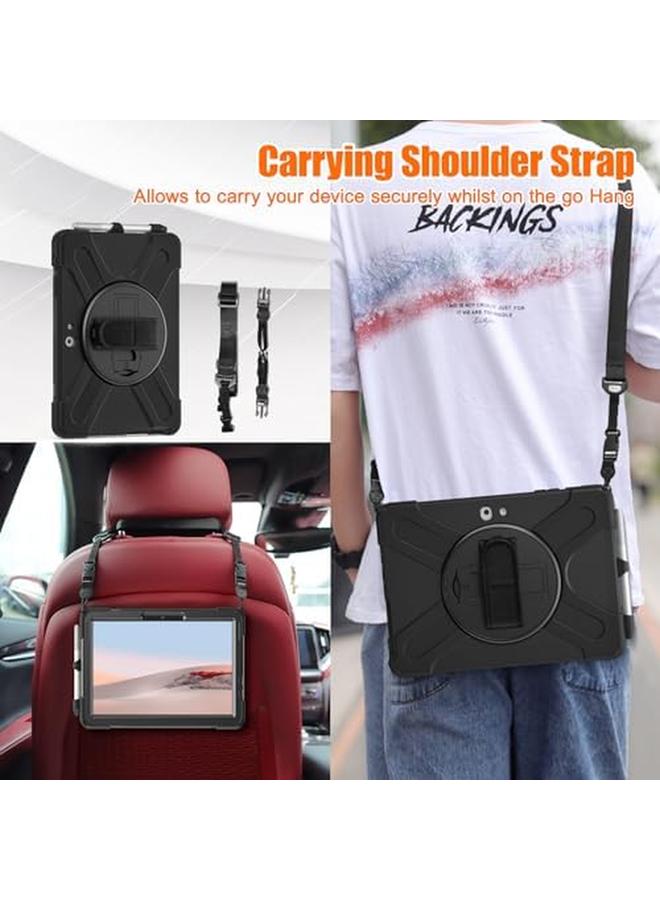 erorex Zenrich Surface Go4 Case Surface Go 3 Case 2021 Surface Go 2 Case With Pen Holder Heavy Duty Shockproof Rugged Case With Stand Hand Strap And Shoulder Belt For Surface Go Black  - Image 4