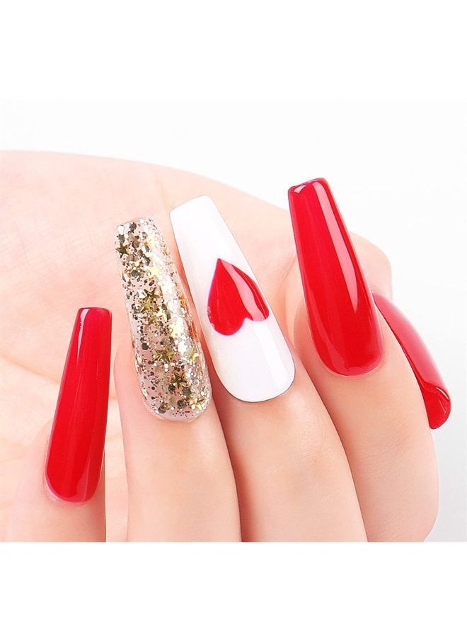 AIMEILI Soak Off U V LED Red Gel Nail Polish - Pillar Box Red (064) 10ml  - Image 2