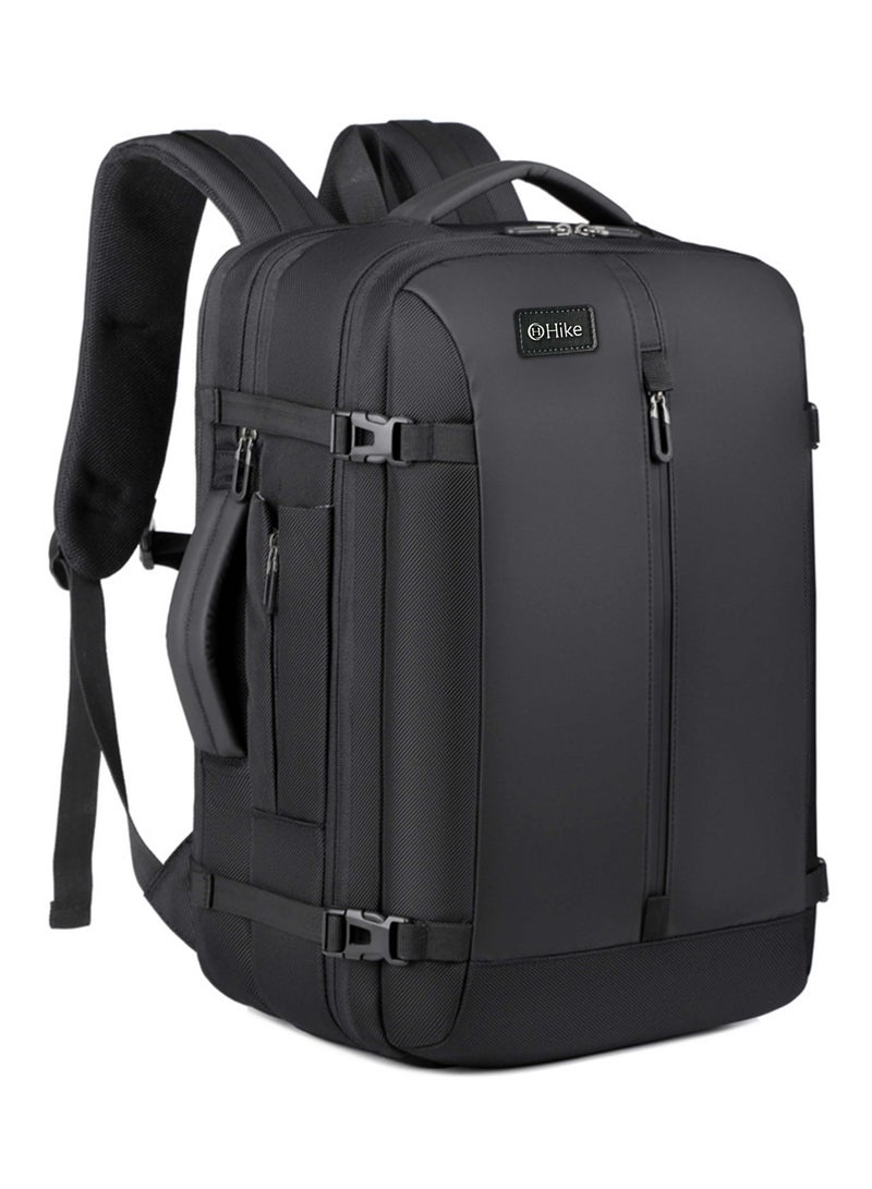 Hike Unisex Expandable Shoulder Backpack Water Resistant Daypack with Built in USB port and Separate Laptop Compartment for Travel/Business/College, HK5038-BLACK - Image 3
