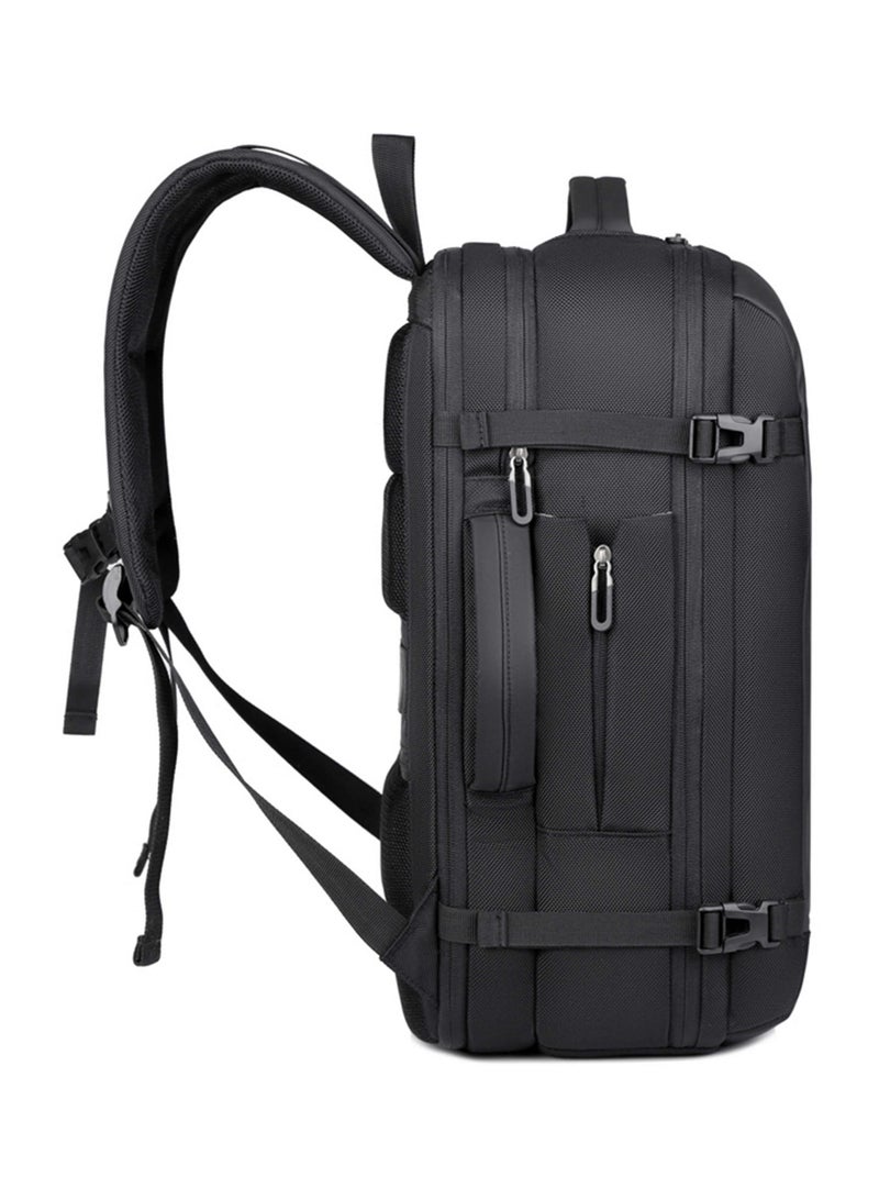 Hike Unisex Expandable Shoulder Backpack Water Resistant Daypack with Built in USB port and Separate Laptop Compartment for Travel/Business/College, HK5038-BLACK - Image 4