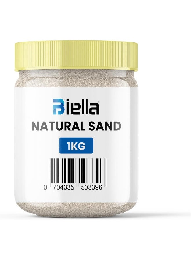 Biella 1kg Multi-Purpose Natural Sand - Ideal for Construction, Flooring, Aquariums, Plants, and DIY Projects (WHITE SAND) - Image 1