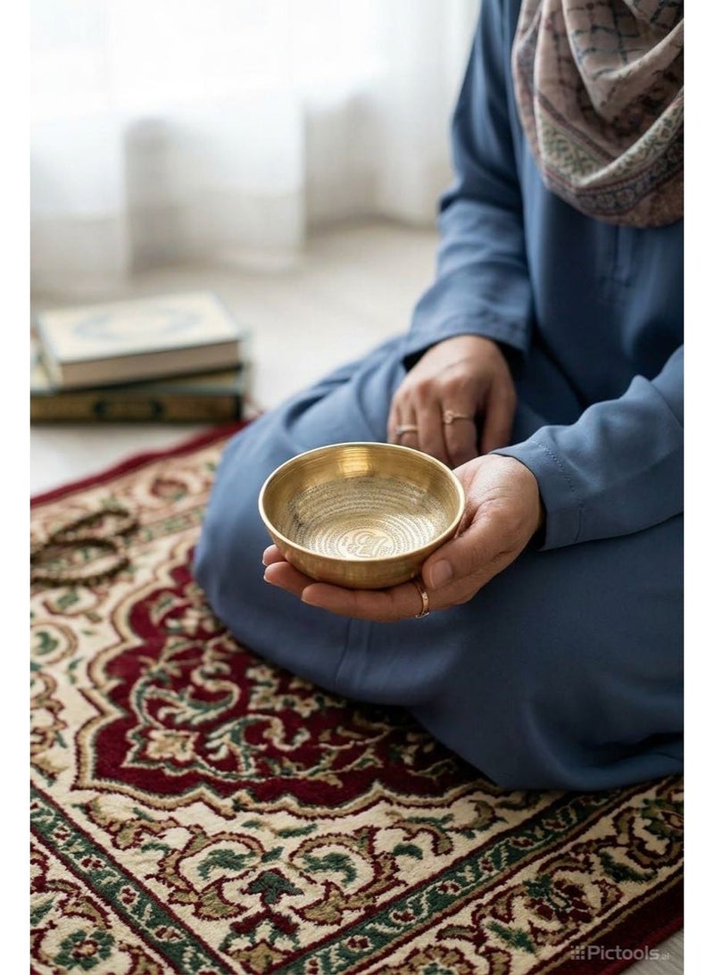 Surah Yaseen Engraved Brass Bowl (4.5 Inch) – Islamic Dua, Zamzam Water & Dates Bowl - Image 2