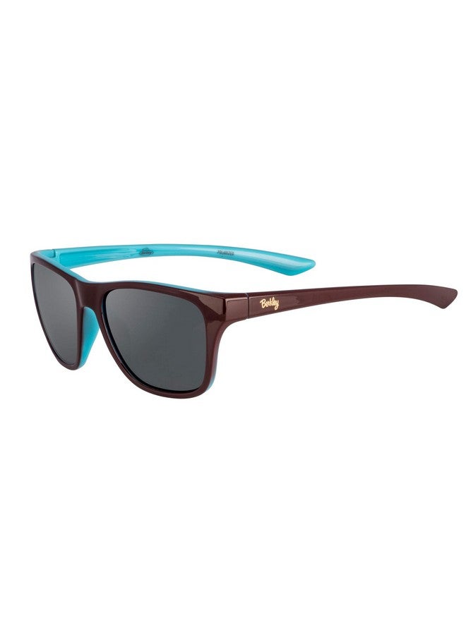 Berkley Ber005 Sunglasses Ber005 Polarized Women'S Fishing Sunglasses Gloss Chocolate Turquoise Smoke - Image 1