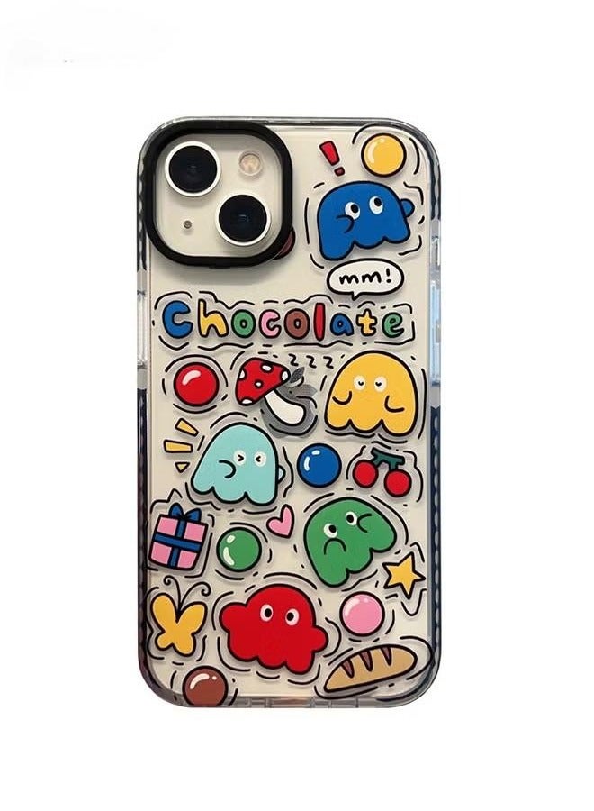 Compatible iPhone 15 Case, Retro Aesthetic Collage Vintage Chic Vibe Hippie Indie Groovy Stickers Graphic for Girls Women Soft Silica Gel Slim Shockproof Protective Case - Image 1