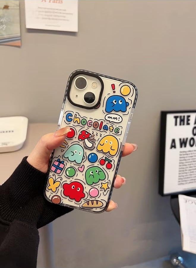 Compatible iPhone 15 Case, Retro Aesthetic Collage Vintage Chic Vibe Hippie Indie Groovy Stickers Graphic for Girls Women Soft Silica Gel Slim Shockproof Protective Case - Image 2