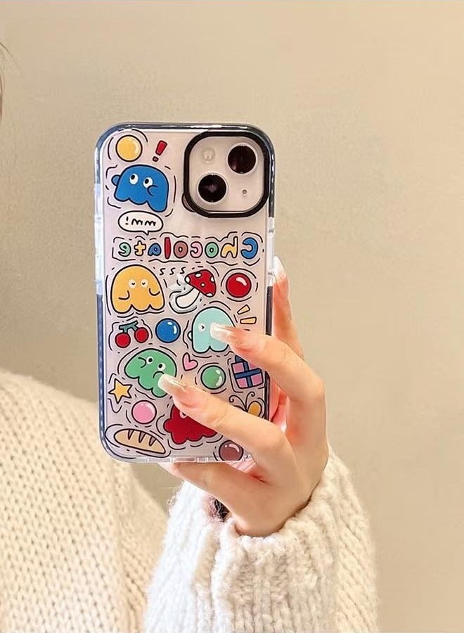 Compatible iPhone 15 Case, Retro Aesthetic Collage Vintage Chic Vibe Hippie Indie Groovy Stickers Graphic for Girls Women Soft Silica Gel Slim Shockproof Protective Case - Image 4