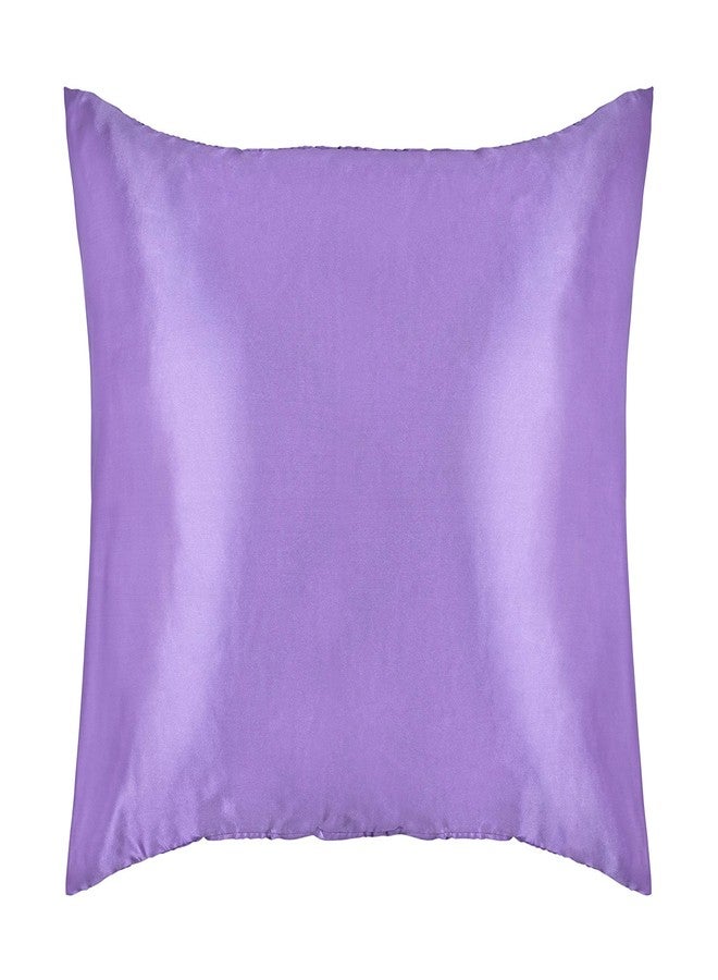 كيرلي جيرل غطاء وسادة من الساتان المصنوع من الألياف الدقيقة للشعر والبشرة، عبوة من قطعتين، طقم أغطية وسائد من قطعتين - أغطية وسائد من الساتان المبرد مع إغلاق ظرفي (لافندر، كوين) - Image 4