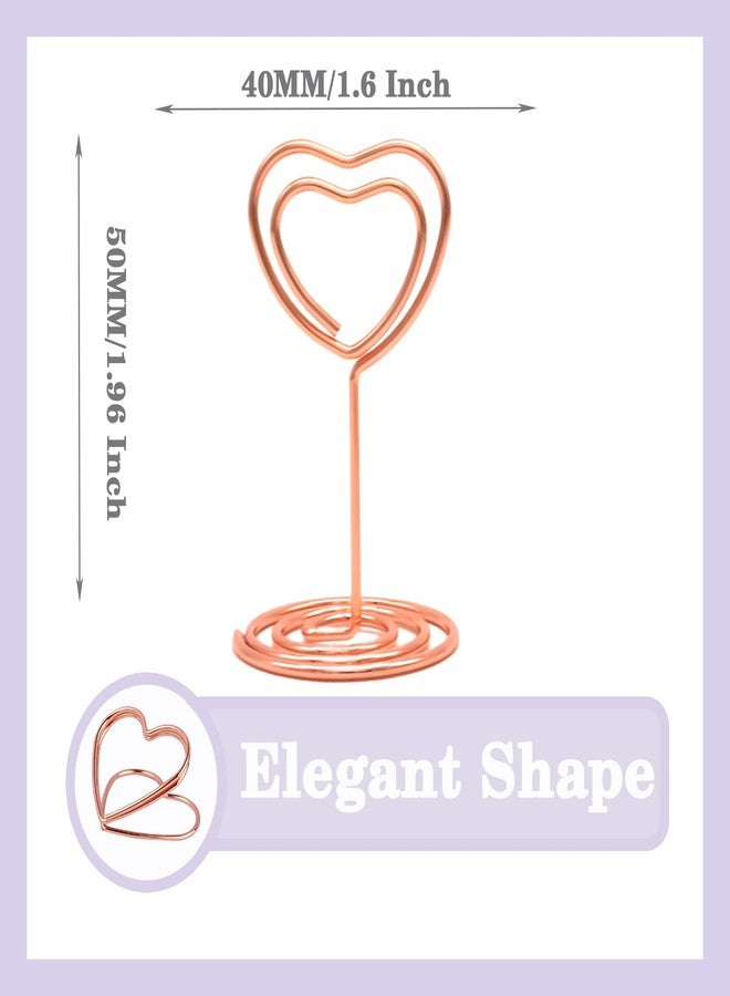 CUNGLIN Table Number Holders 20Pcs, Place Card Holder Heart Shape Playing Card Holders for Wedding Mini Photo Holder Small Size Table Picture Stands, Wire Photo Holder Menu Memo Clips, Idea for Wedding, - Image 4