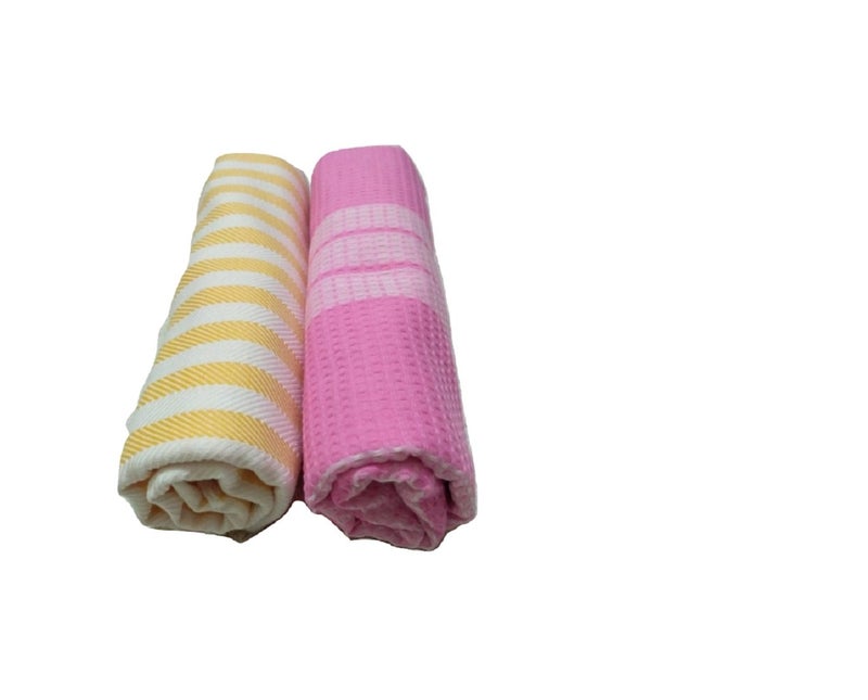 Cotton Colors - 2 Striped Bath Towels - Standard Towel (60" * 30 ") (Super Water Absorbent, Very Thin, Light Weight, Soft & Easy to Dry)_D216 - Image 5