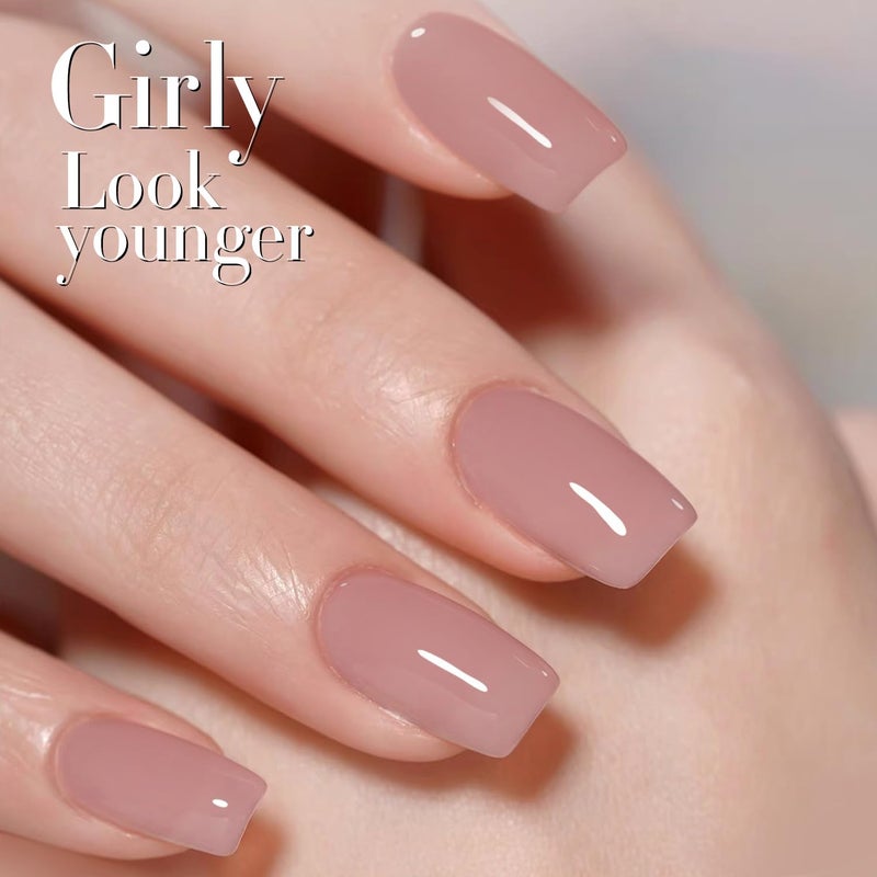Double Rhythm 15 ML Gel Polish Pure Sheer Same Color Same Bottle Soak Off Gel Polish Nail Art Manicure Salon DIY at Home for Women (Pink Lilac-A1369) - Image 4