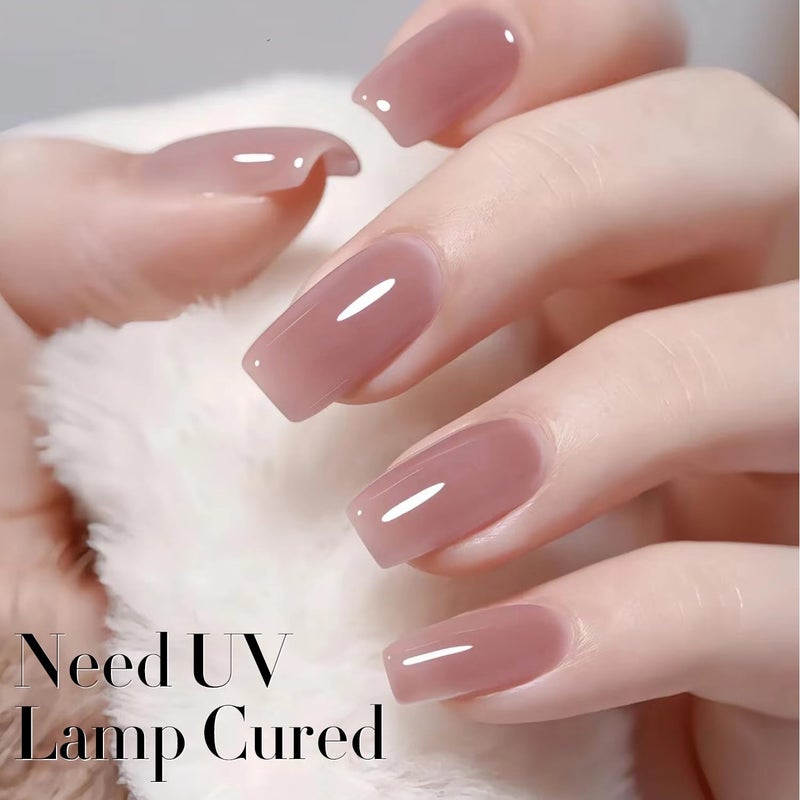 Double Rhythm 15 ML Gel Polish Pure Sheer Same Color Same Bottle Soak Off Gel Polish Nail Art Manicure Salon DIY at Home for Women (Pink Lilac-A1369) - Image 5