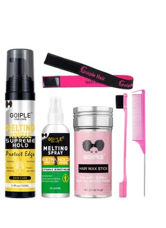 Goiple Lace Melting and Holding Mousse Glue-Less Hair Adhesive for Wigs, Wig Glue Lace Melting Spray Lace Melt Mousse for Closure Wigs Extensions, Wig Melting Mousse Supreme Hold for Wig Hair Wig Install Kit  - Image 1