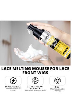 Goiple Lace Melting and Holding Mousse Glue-Less Hair Adhesive for Wigs, Wig Glue Lace Melting Spray Lace Melt Mousse for Closure Wigs Extensions, Wig Melting Mousse Supreme Hold for Wig Hair Wig Install Kit  - Image 4
