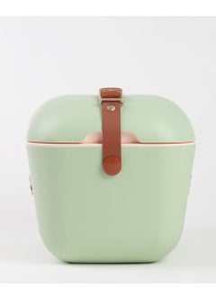 Polarbox Polarbox® 12 L Ice Box - Portable - Rigid Thermal Insulated Cooler Box - For Outdoor Beach Picnic, Party Drinks & Food Use - Storage Box - Classic - Olive Green/Gold Cooler with Brown Leather Strap  - Image 4