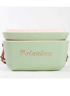 Polarbox Polarbox® 12 L Ice Box - Portable - Rigid Thermal Insulated Cooler Box - For Outdoor Beach Picnic, Party Drinks & Food Use - Storage Box - Classic - Olive Green/Gold Cooler with Brown Leather Strap  - Image 3