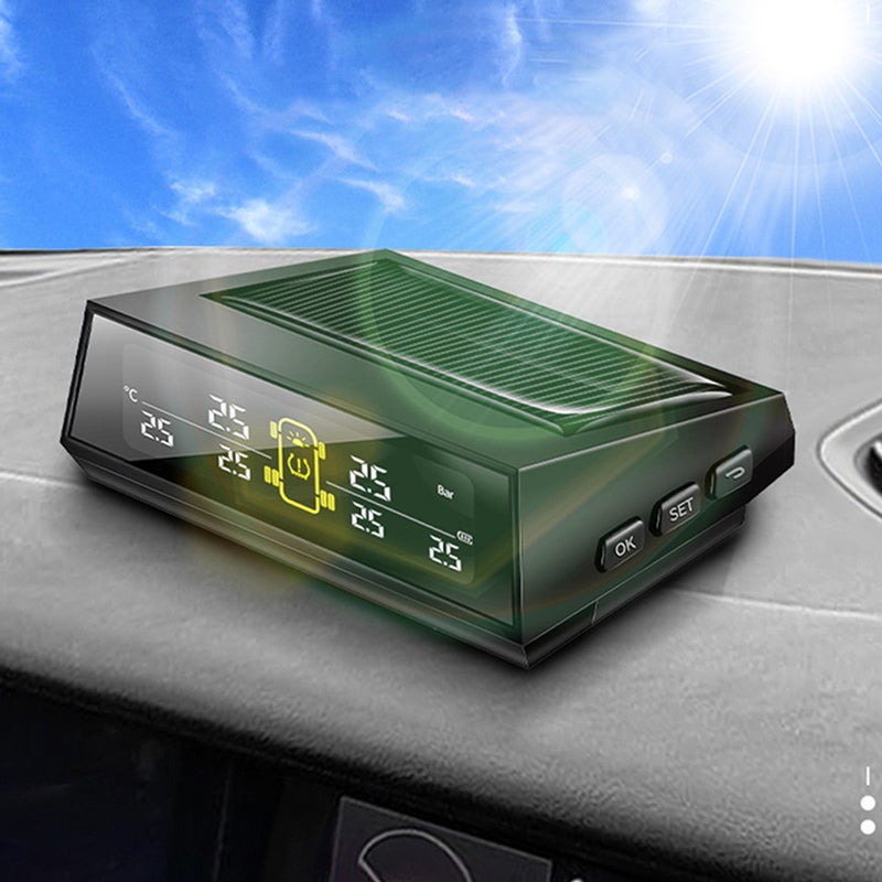 🚗 جهاز مراقبة ضغط إطارات المركبة للشاحنات 9 00 6 00 3 00 سم بشحن شمسي - Image 2