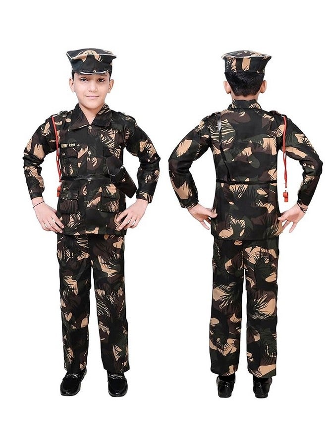 FancyDressWale Army, Police, BSF and military costume, subhash chandra bose dress for kids (Army, 6-7 years) - Image 1