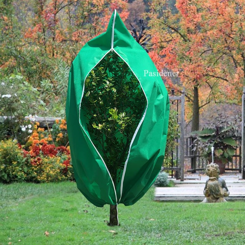 Pasidener Plant Covers Freeze Protection 2 Packs 75" X55" 2.2oz Tree Covers Frost Plant Covers Freeze Cloth for Outdoor Plants with Zipper Drawstring - Image 5