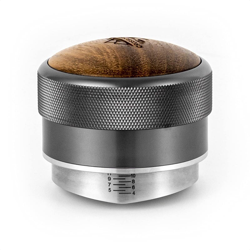 CrossCreek موزع إسبريسو كروس كريك 58 مم قابل للتعديل يناسب جميع فلاتر الإسبريسو 58 مم من بريفل ورانسيليو ولا مارزوكو أدوات توزيع الفولاذ المقاوم للصدأ والجوز ملحقات آلة الإسبريسو