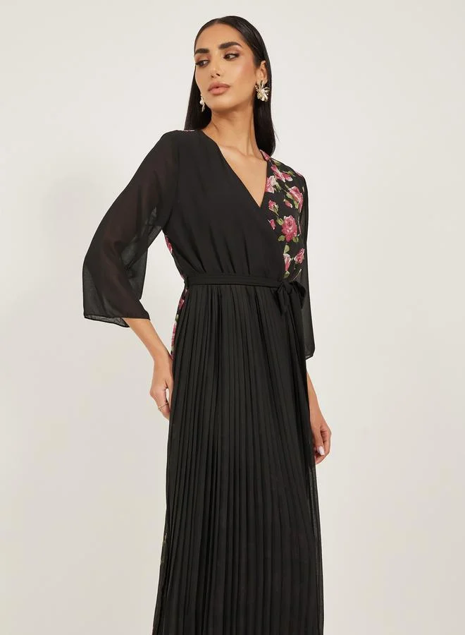Styli Floral Panel Maxi Dress
