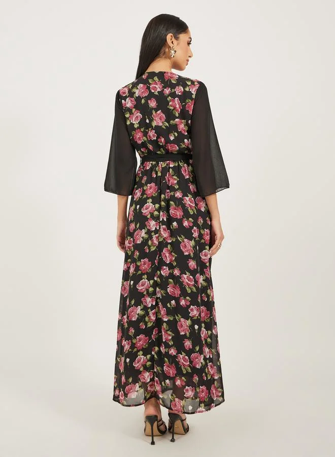 Styli Floral Panel Maxi Dress