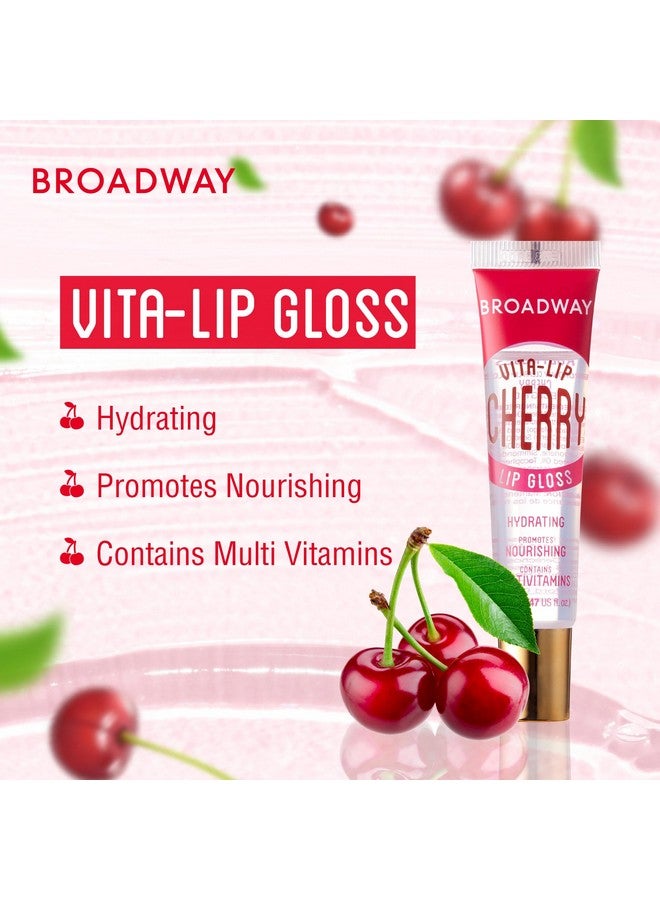 Ruby Kisses Broadway Lip Gloss Vitalip Clear Lip Gloss Moisturizing Soothing Super Glossy With Vitamin Oil (Cherry) - Image 2