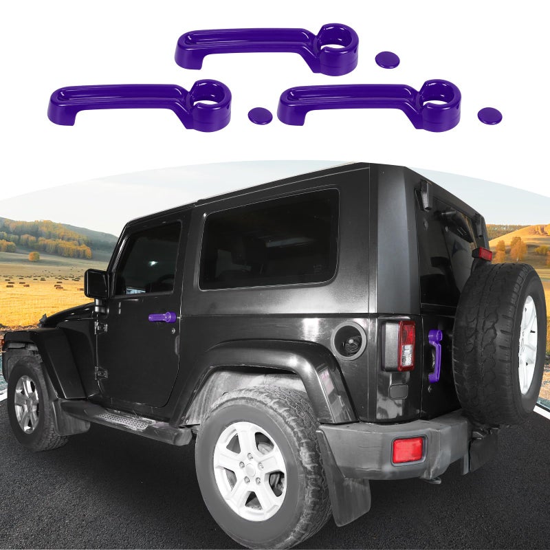 JOSHELA for Jeep JK Door Handle Cover Trim Purple for Jeep Wrangler JK 2DR 20072017 Purple Exterior Accessories 3pcs - Image 2