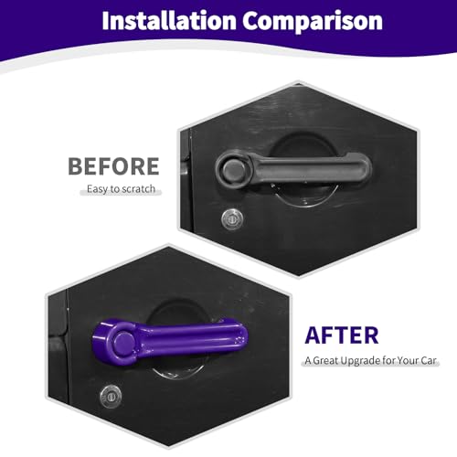 JOSHELA for Jeep JK Door Handle Cover Trim Purple for Jeep Wrangler JK 2DR 20072017 Purple Exterior Accessories 3pcs - Image 3