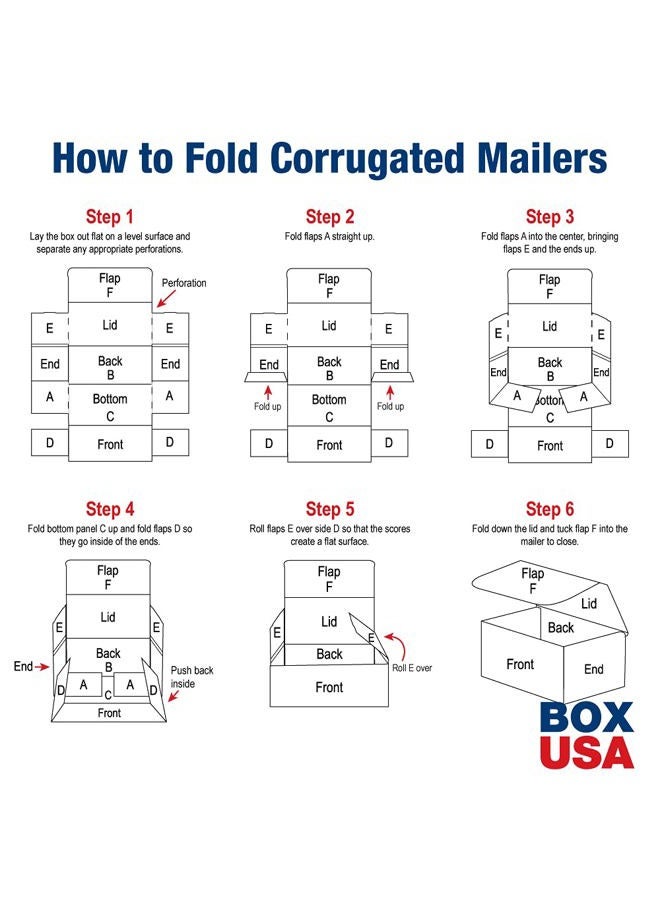 BOX USA 12 x 5 x 5 White Corrugated Mailers - Image 4
