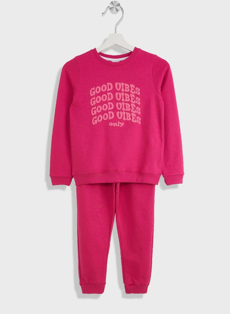Pinata Girls Slogan Printed Sweatshirt And Jogger Set