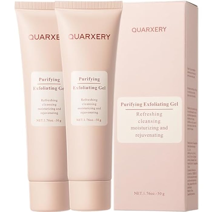 QUARXERY جل تقشير وتنقية كواركسي 2 قطعة: لطيف للوجه - جل تقشير للوجه ينظف الأوساخ والزيوت - Image 1