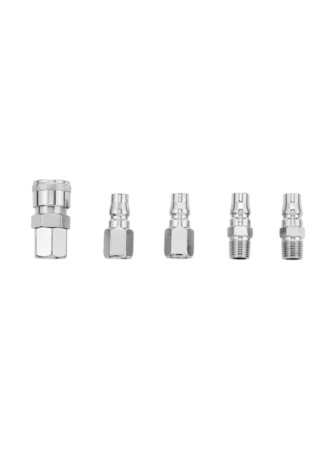 LAWAZIM Air Hose Fitting Set - 5 Piece 1/4inch Quick Connect Coupler and Plug Kit with Female Coupler, Male Connectors and Threaded Connectors - Air Compressor and Pneumatic Tool Accessories - Image 3