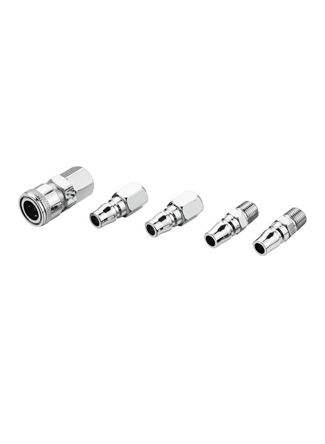 LAWAZIM Air Hose Fitting Set - 5 Piece 1/4inch Quick Connect Coupler and Plug Kit with Female Coupler, Male Connectors and Threaded Connectors - Air Compressor and Pneumatic Tool Accessories - Image 2