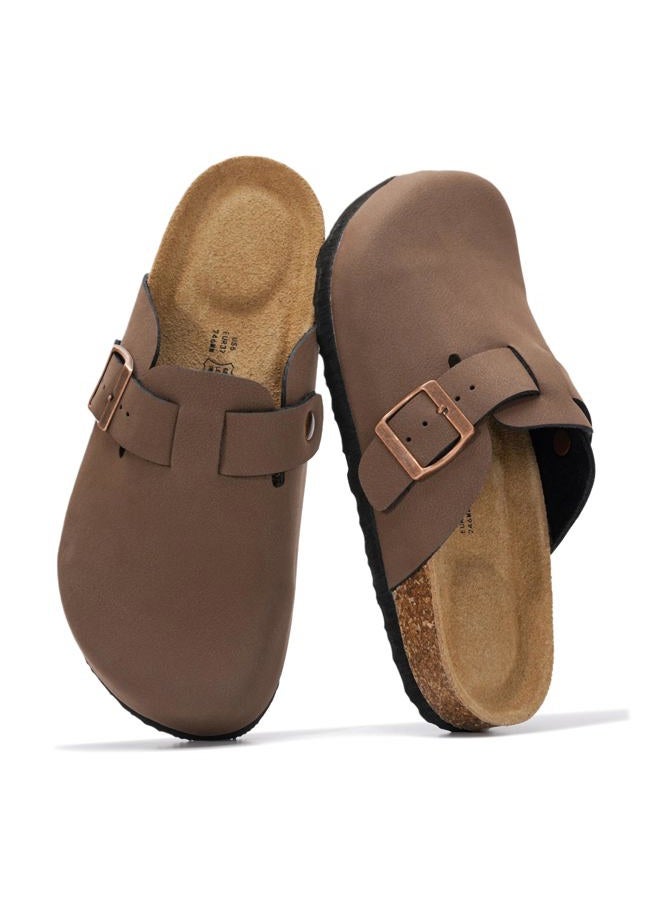 Project Cloud Genuine Leather Footbed Clogs for Women - Memory Foam Arch Support Slippers for Women - Trendy Slip-ons Women's Mules & Clogs Sandals (Benton), Tan Leather, 7.5 - Image 1