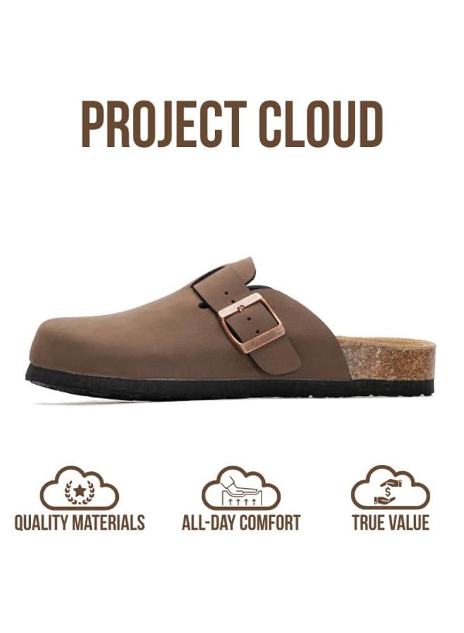 Project Cloud Genuine Leather Footbed Clogs for Women - Memory Foam Arch Support Slippers for Women - Trendy Slip-ons Women's Mules & Clogs Sandals (Benton), Tan Leather, 7.5 - Image 3