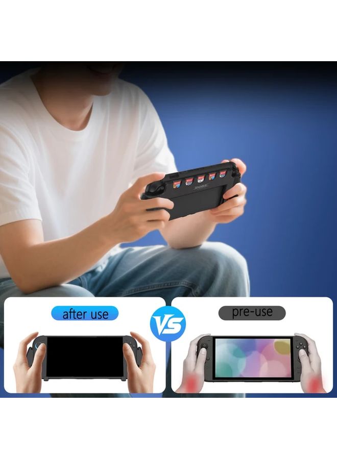 Black Protective Grip Case for Switch 2 with Storage for 5 Game Cards - Image 5