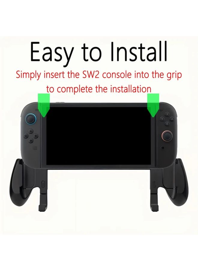 Black Protective Grip Case for Switch 2 with Storage for 5 Game Cards - Image 4