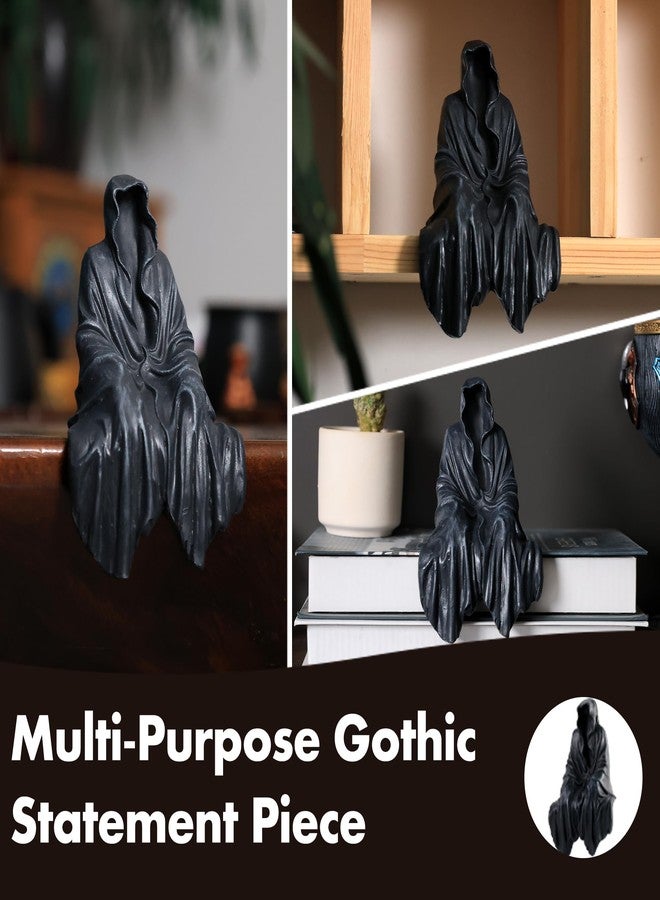 Joogour Tabletop Gothic Decor Mysterious Grim Reaper Statue - Gothic Spooky Decor for Garden or Bookshelf - 5.9 inch Resin Figurine - Goth Bookshelf Decor. - Image 2